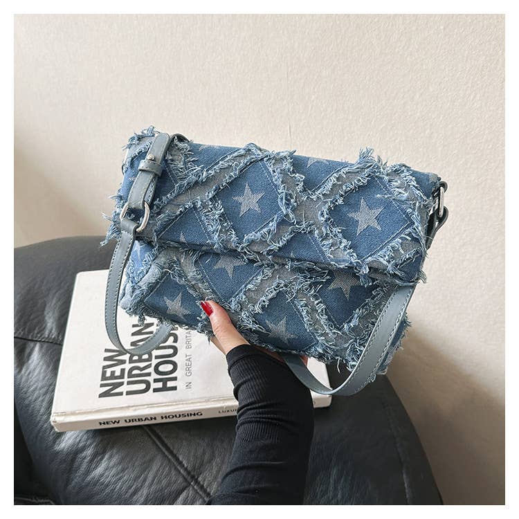 Fashionable diamond-shaped crossbody square bag