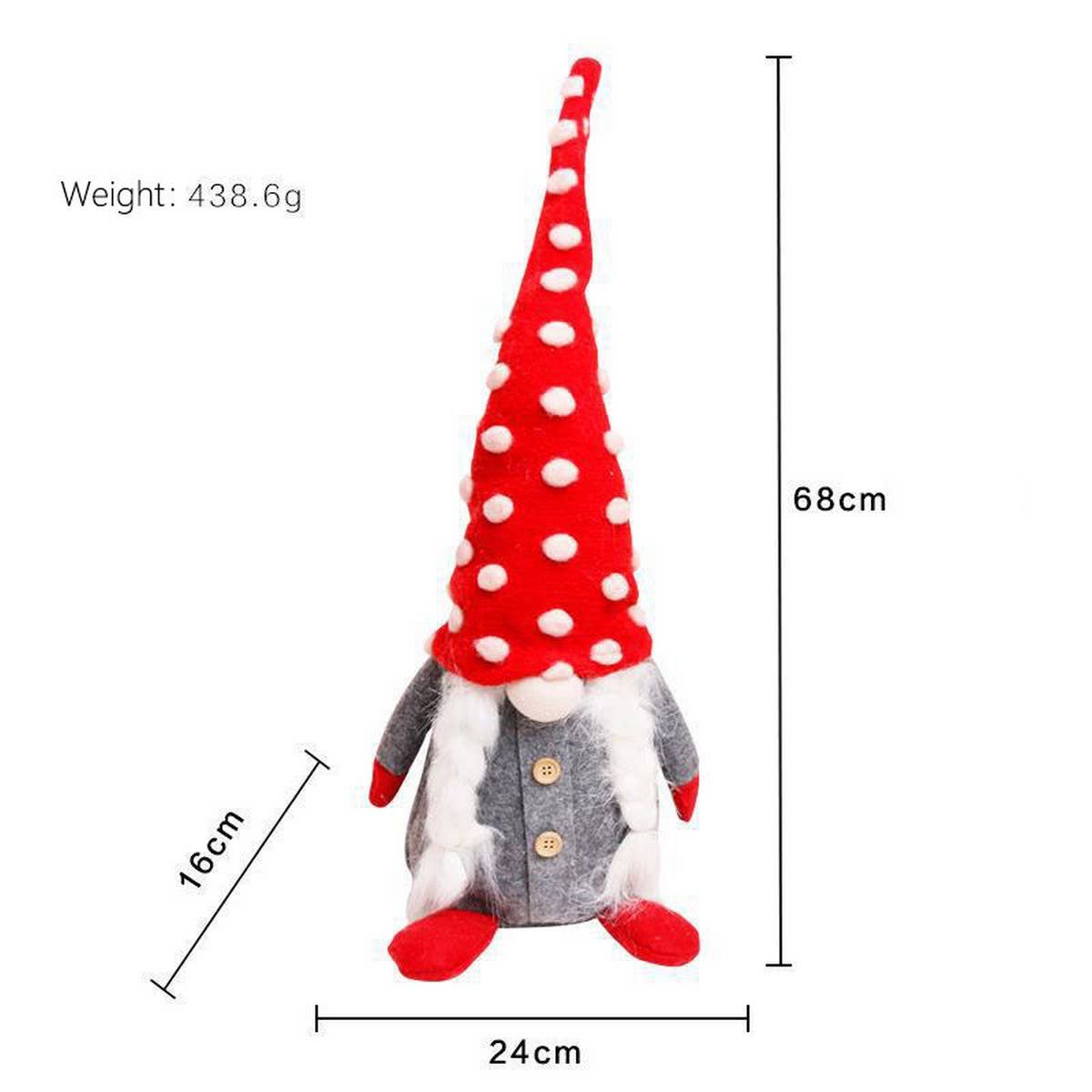 Plush Red Hat Faceless Gnome Christmas Doll_CWAJE05402