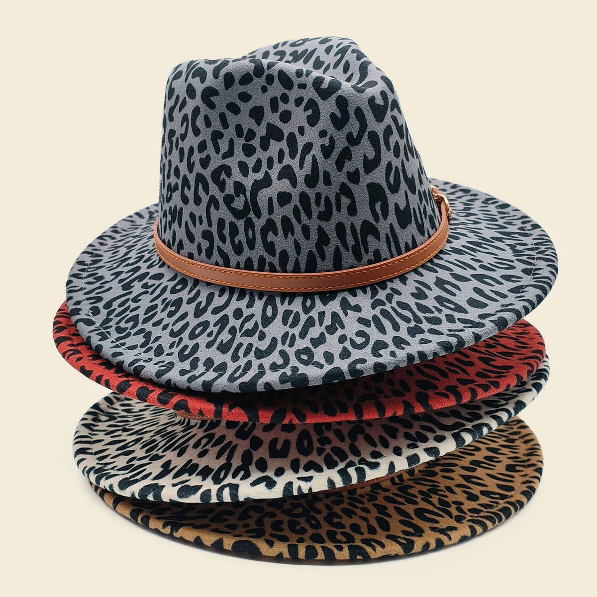 WOMEN WARM AND SIMPLE LEOPARD PANAMA HAT_CWAH0704