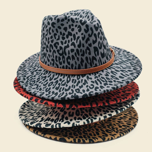 WOMEN WARM AND SIMPLE LEOPARD PANAMA HAT_CWAH0704