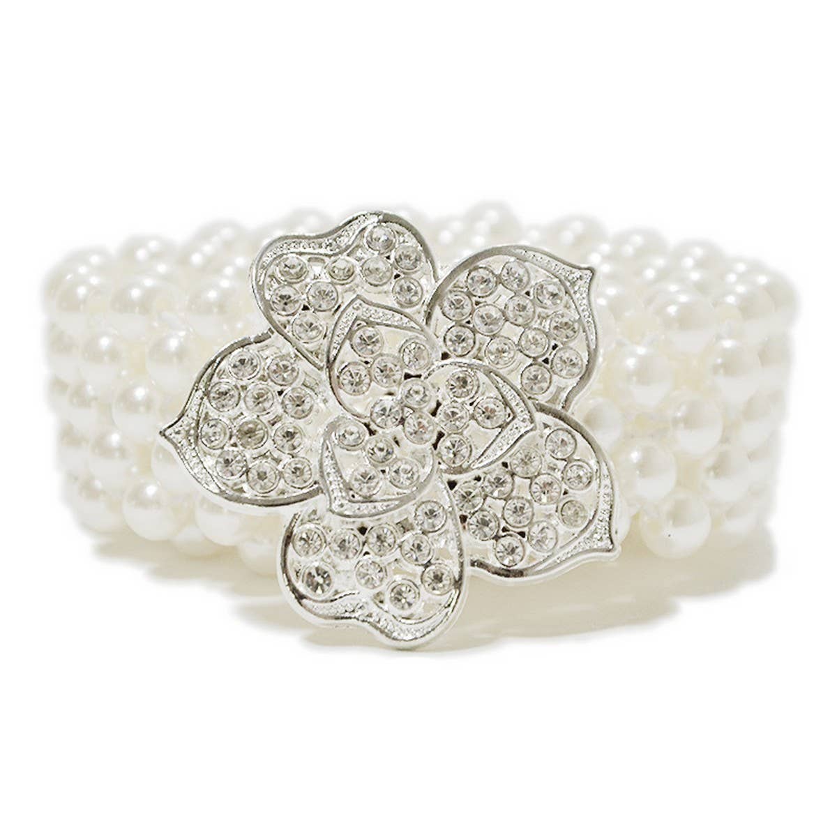 CASUAL WOMEN'S STRETCH COTTON PEARL WAIST CHAIN_CWABE0512