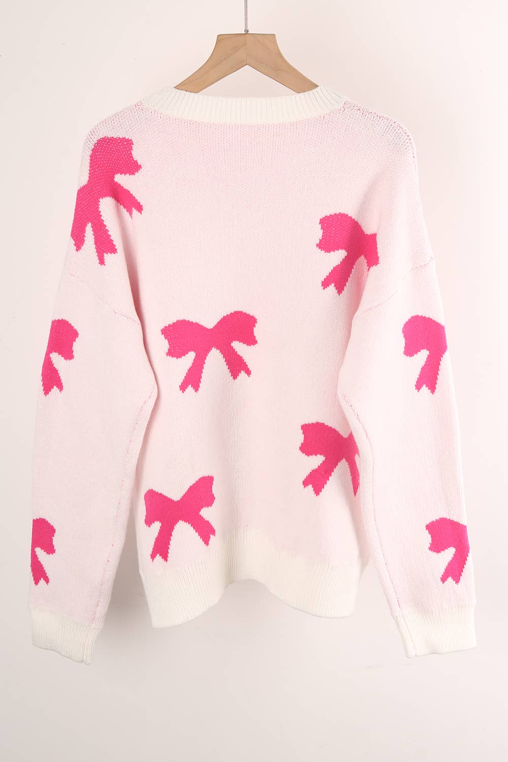 KNIT BOW PULLOVER LONG-SLEEVED SHIRT