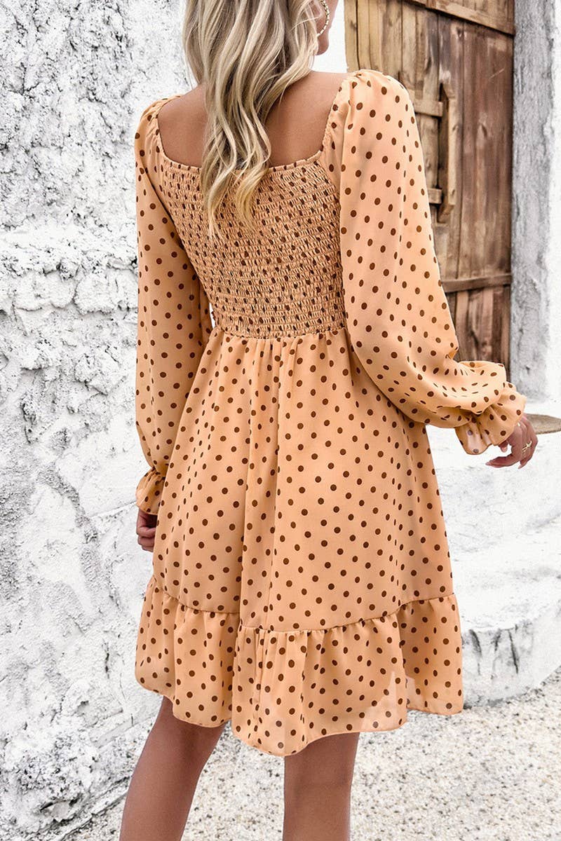 TEMPERAMENT CASUAL POLKA DOT DRESS_CWDSD2818