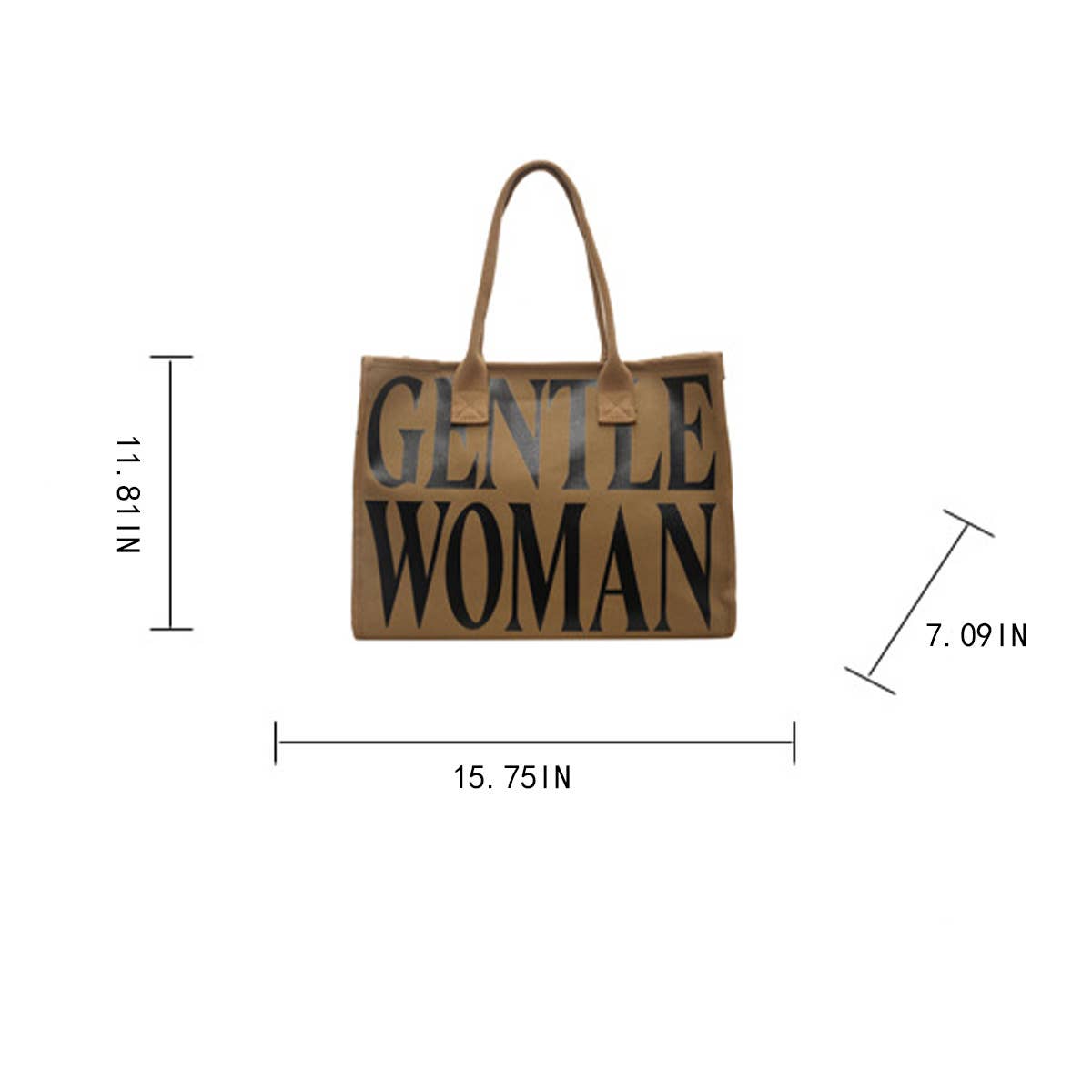 VINTAGE LETTER PRINT TOTE CANVAS BAG_CWAB2681