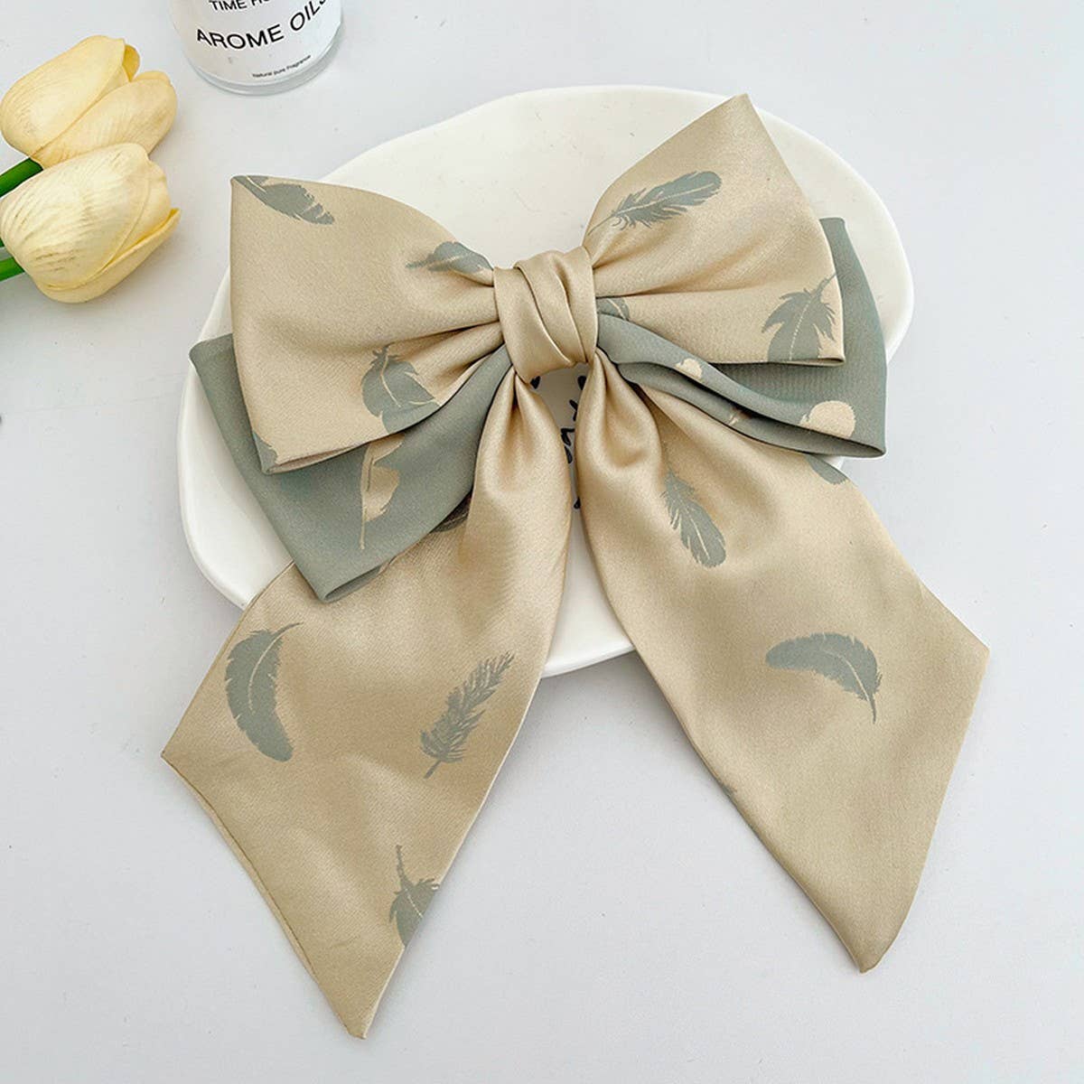 FRENCH GIRL SWEET PRINTED BOW HAIRPINS_CWAHA1191