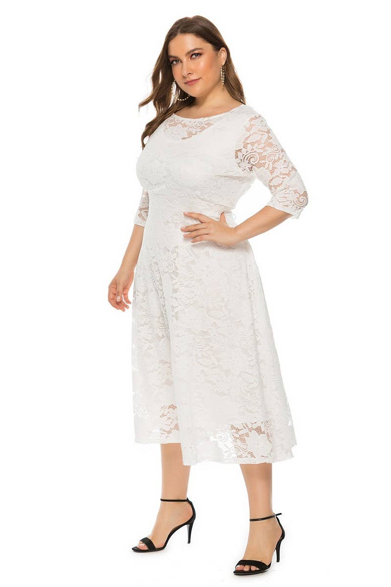CWDMD3207_PLUS SIZE LACE POCKET EVENING GOWN DRESS