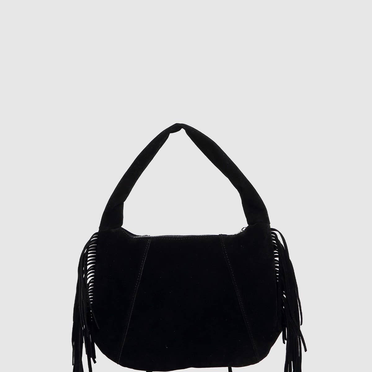 Vintage Suede Tassel Zipper Shoulder Bag_CWAB5700