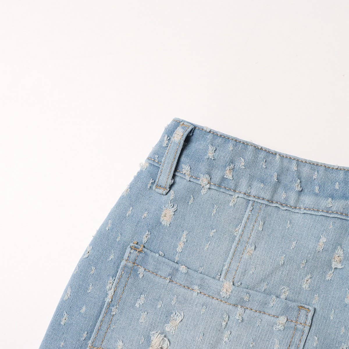 WASHED AND DISTRESSED STRAIGHT LEG JEANS