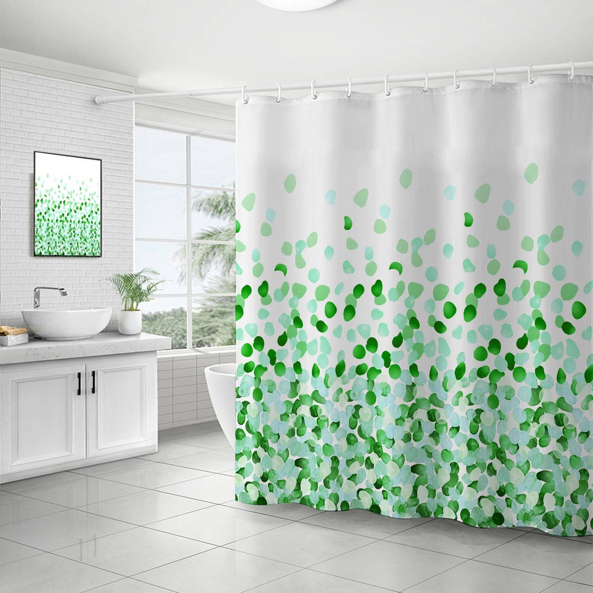 PETAL WATERPROOF AND MOISTURE-PROOF SHOWER CURTAIN_CWMM1789