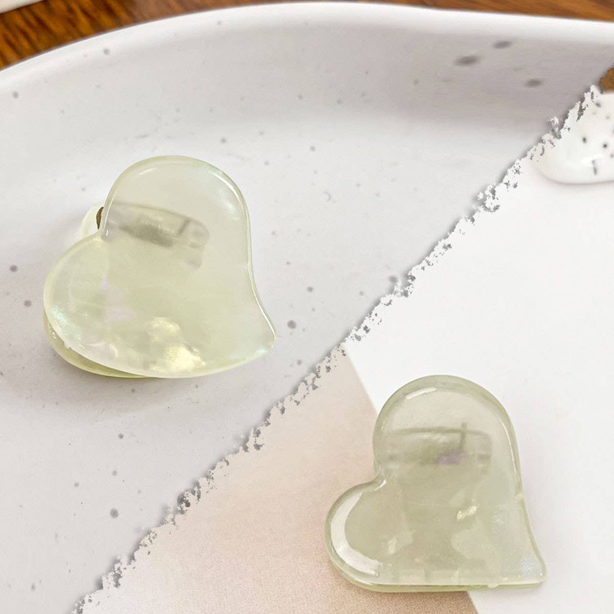 Mini Heart Acetate Claw Clip ? Elegant Side Clip_CWAHA0732