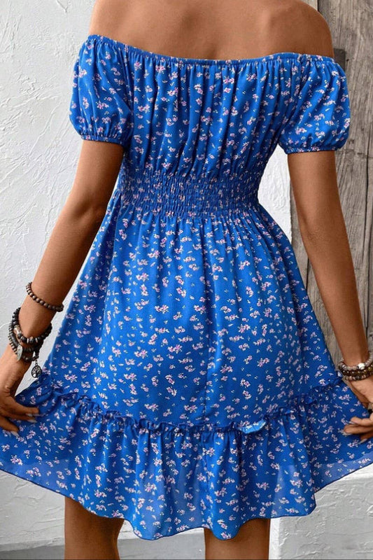 CWDSD10541_BACKLESS WAIST-CINCHING RUFFLED SUSPENDER DRESS