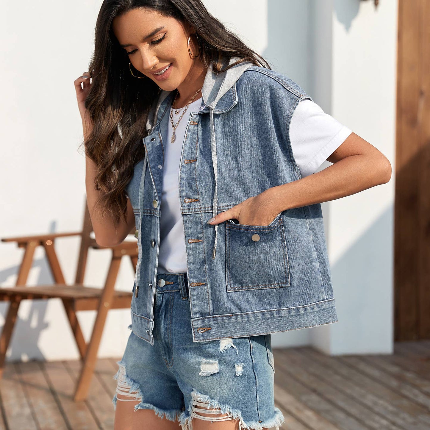 SLIM-FIT WASHED WAISTCOAT CASUAL VEST