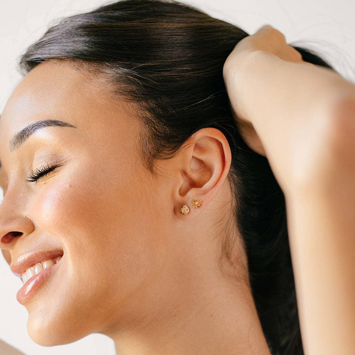 Vintage December Birth Flower Stud Earrings