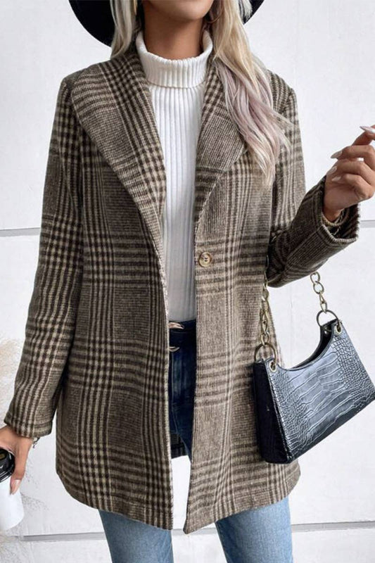 CWOCO0263_AUTUMN-WINTER FASHION LAPEL WOOL PLAID COAT
