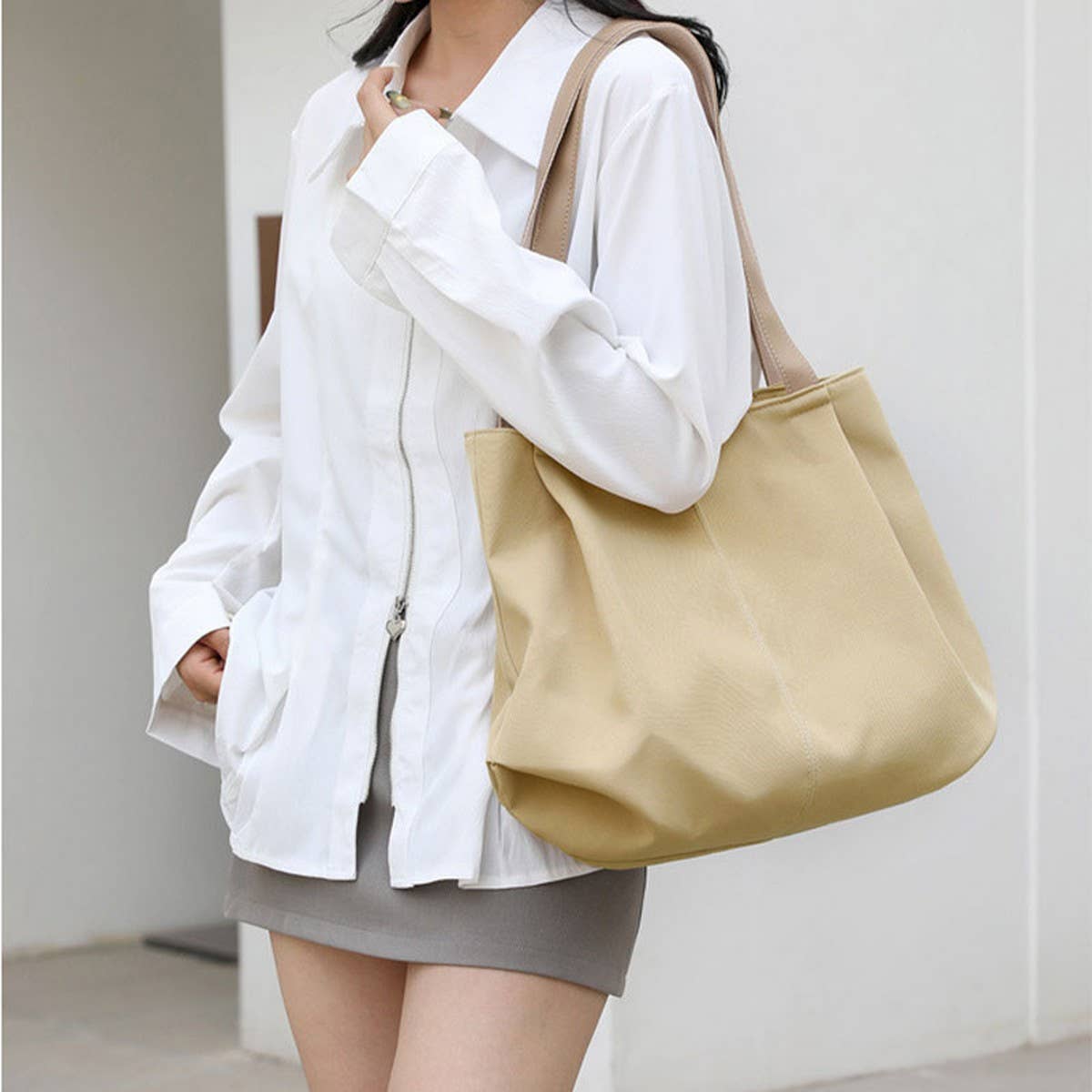 SIMPLE HANDBAG LARGE CAPACITY NYLON SHOULDER BAG_CWASC1766