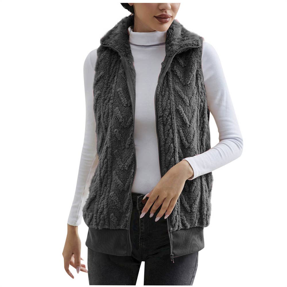 EXTRA JACQUARD FLEECE DOUBLE-SIDED WAISTCOAT