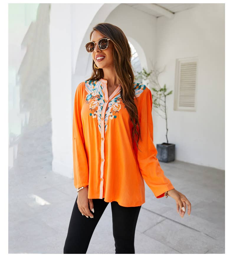 Vintage cotton embroidered shirt