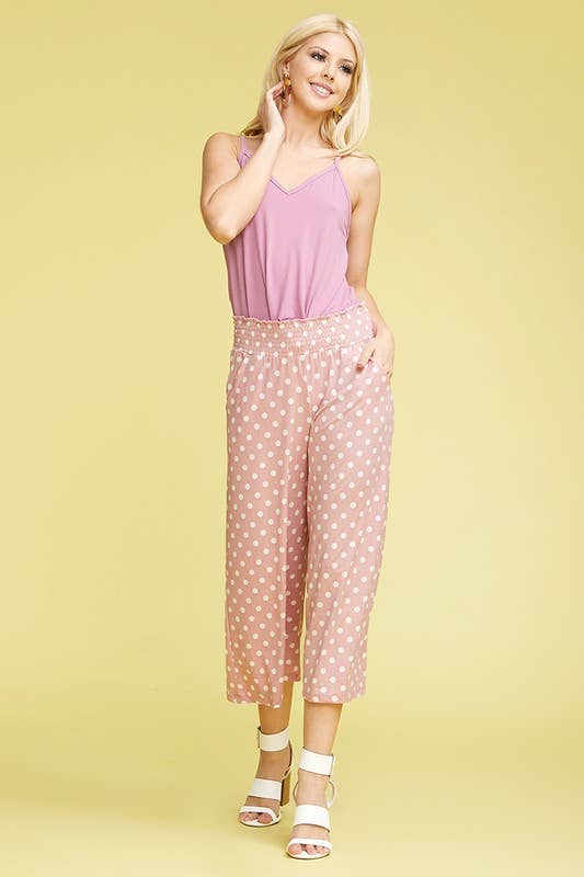 CWBLP105-2_SMOCKED WAIST BEND GAUCHO PANTS