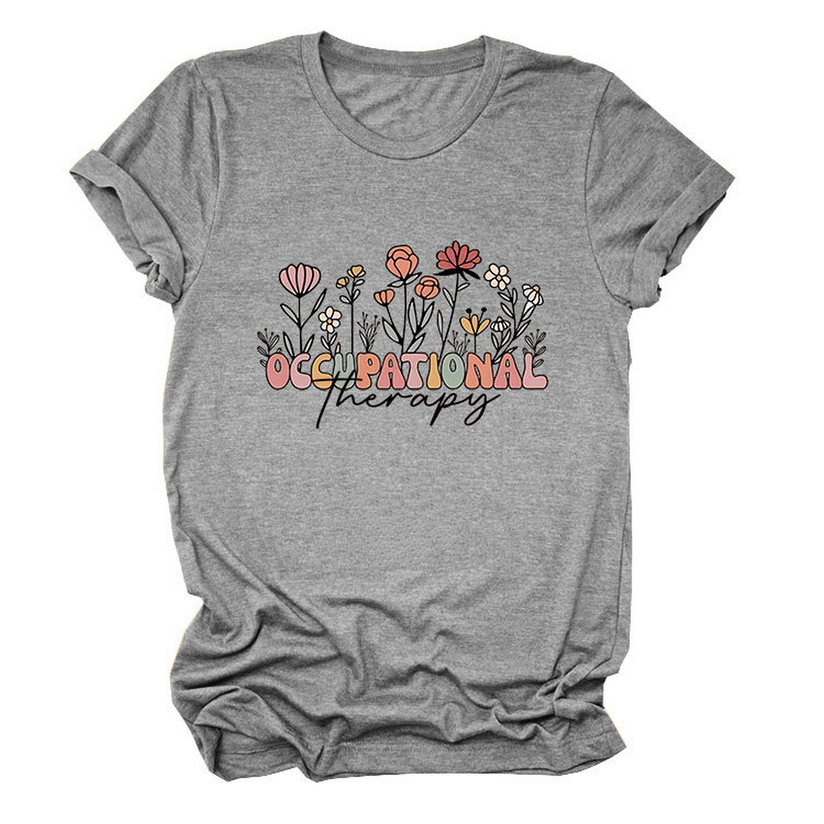 Casual Crew Neck Tee ??Occupational Therapy Theme_CWTTS1531