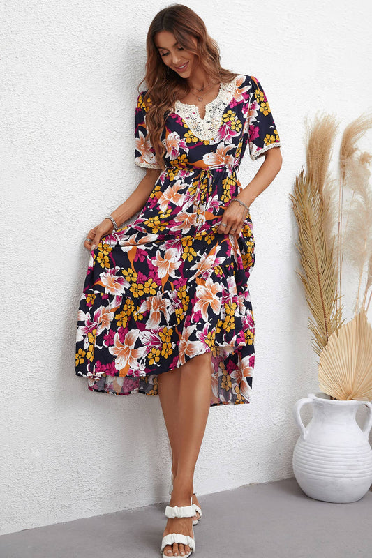 FASHION PRINT SMALL FRESH SHORT-SLEEVED DRESS
