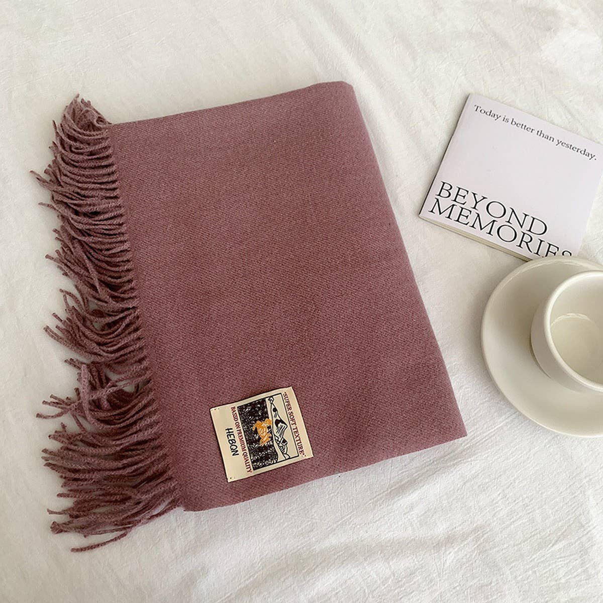 Solid Color Faux Cashmere Scarf -Winter Wrap_CWASC2303