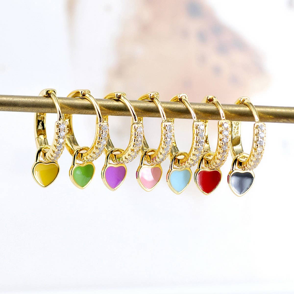 NEW SIMPLE MULTI-COLOR LOVE GEOMETRIC EARRINGS