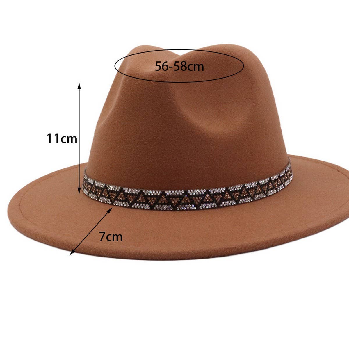 Men & Women Retro Wool Blend Fedora Hat _CWAH04393
