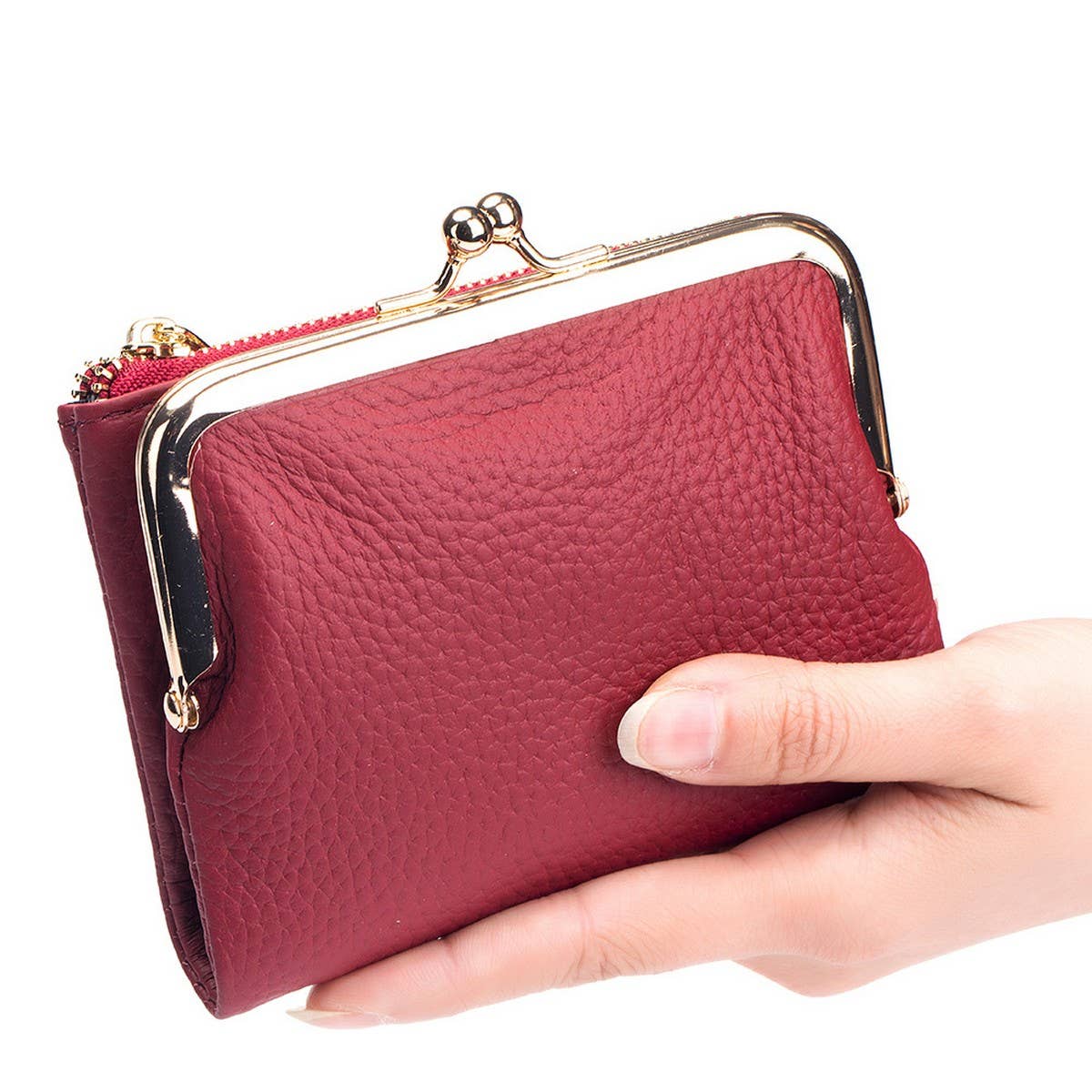 FASHION GENUINE LEATHER CLUTCH SHORT SIMPLE WALLET_CWAB3797