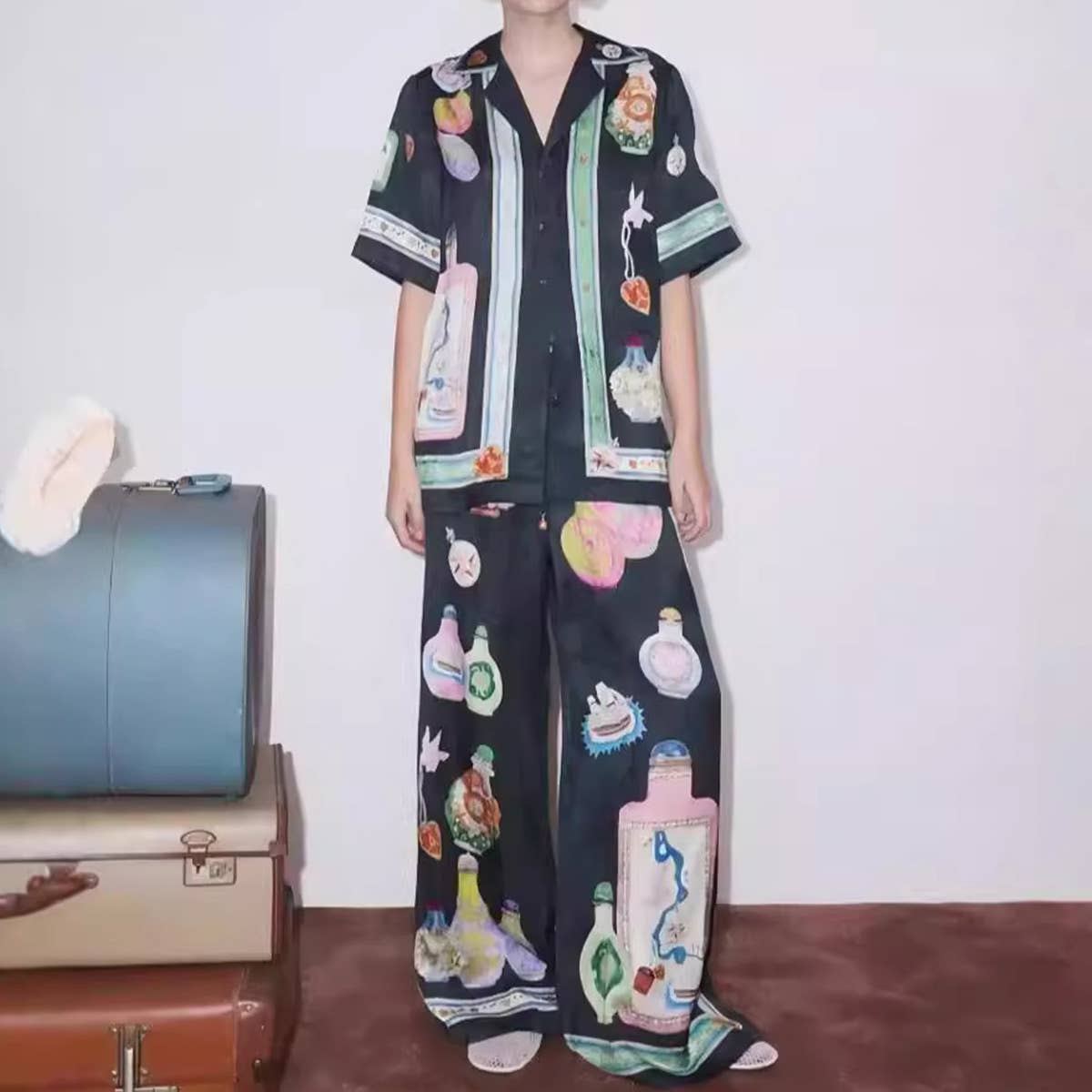 Personalized printed color matching casual suit