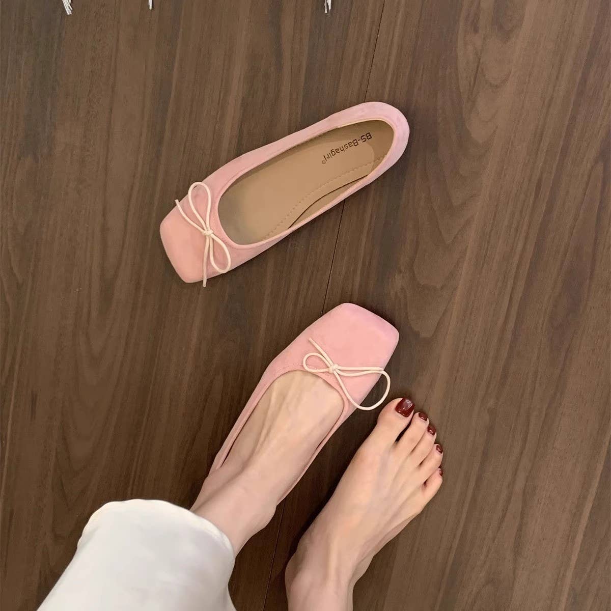 Suede Round Toe Flat Loafers for Women_CWSHF0072