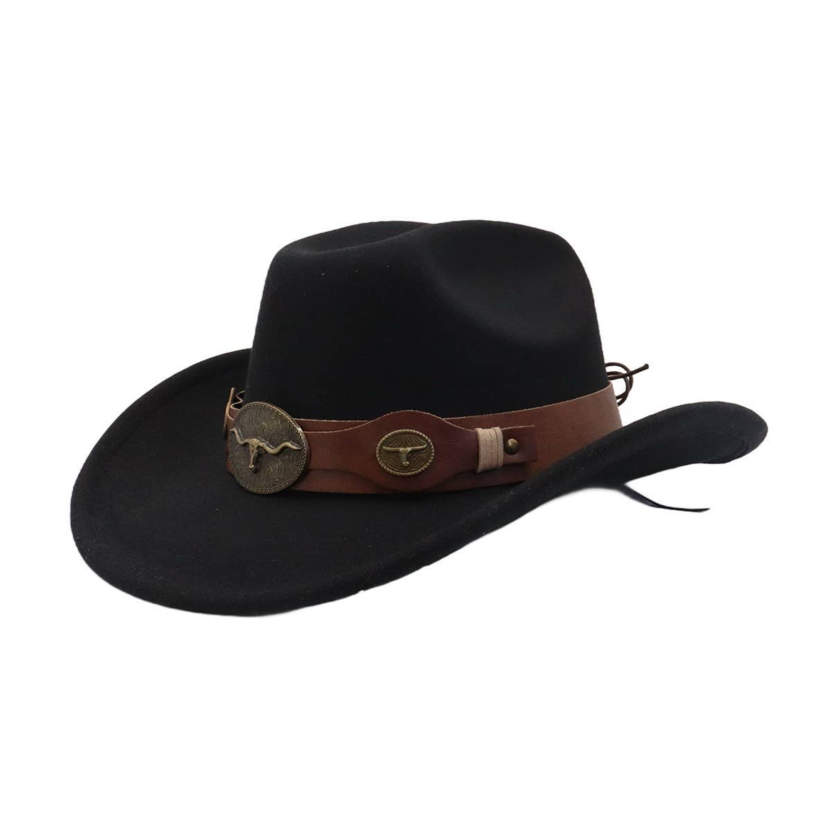 New Wool Fedora Hat Western Ethnic Cowboy Style_CWAH04500