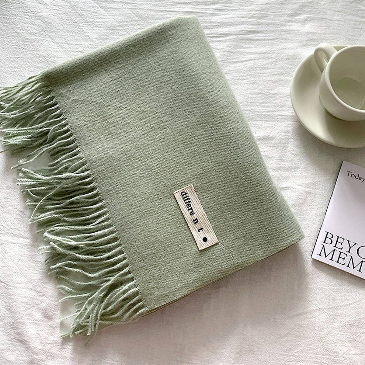 Colorblock Tassel Scarf - Thick Wrap for Students