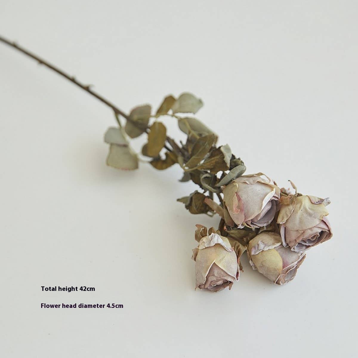 Faux 5-Head Withered Rose with Burnt Edge Look