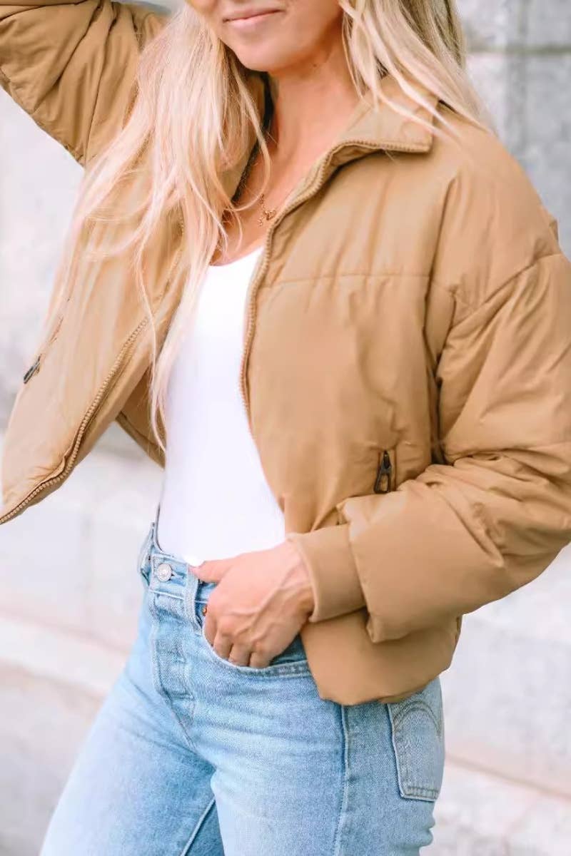 CWOCO1056_WINTER COTTON JACKET WITH HIGH NECK LONG SLEEVES