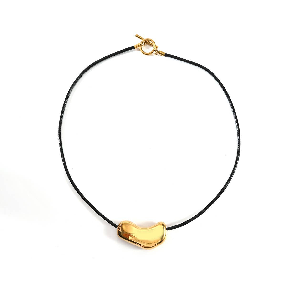 Fashion 18K Steel Leather Cord Necklace_CWMM8850