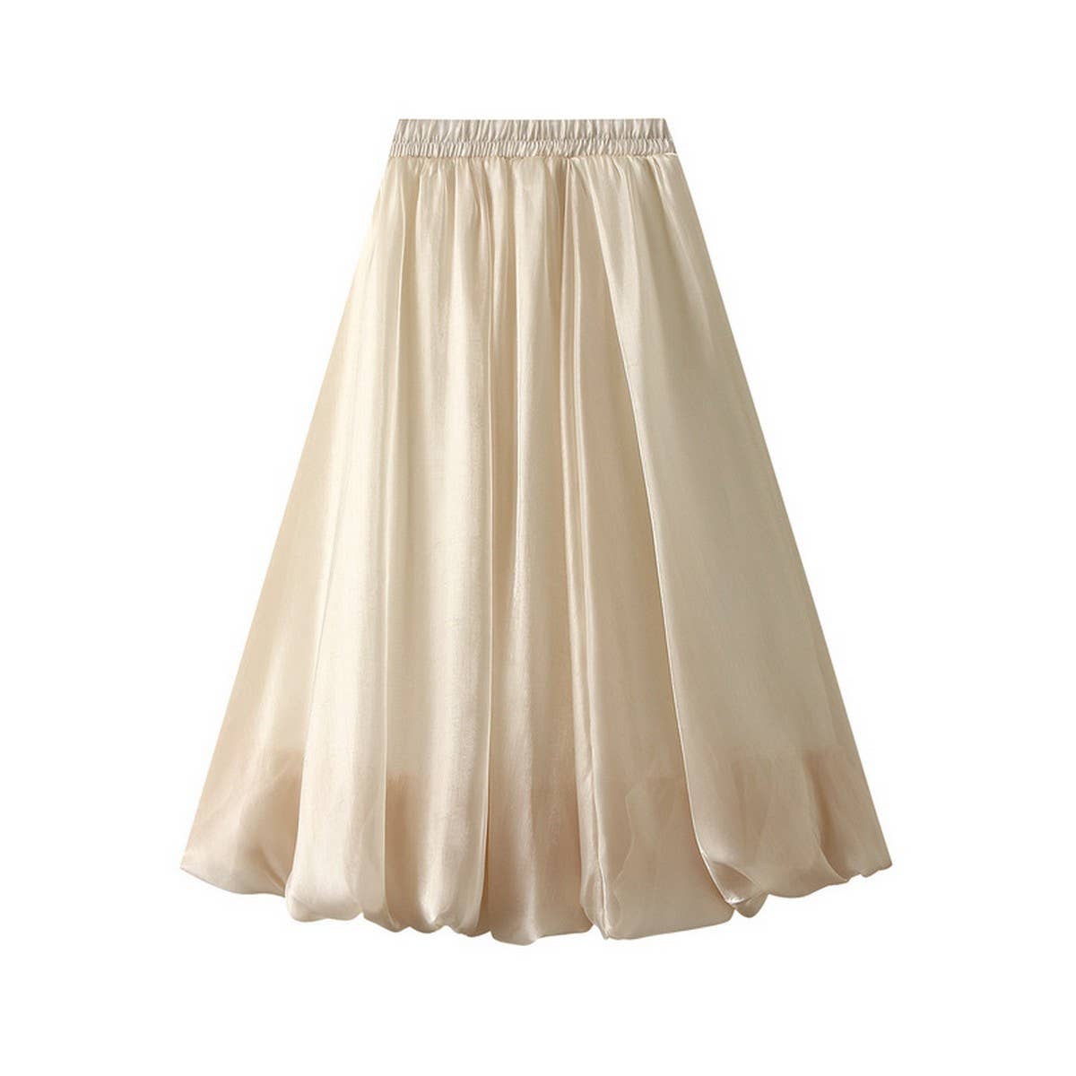 SHINY SILK PEARLESCENT FLOWER PETAL SKIRT