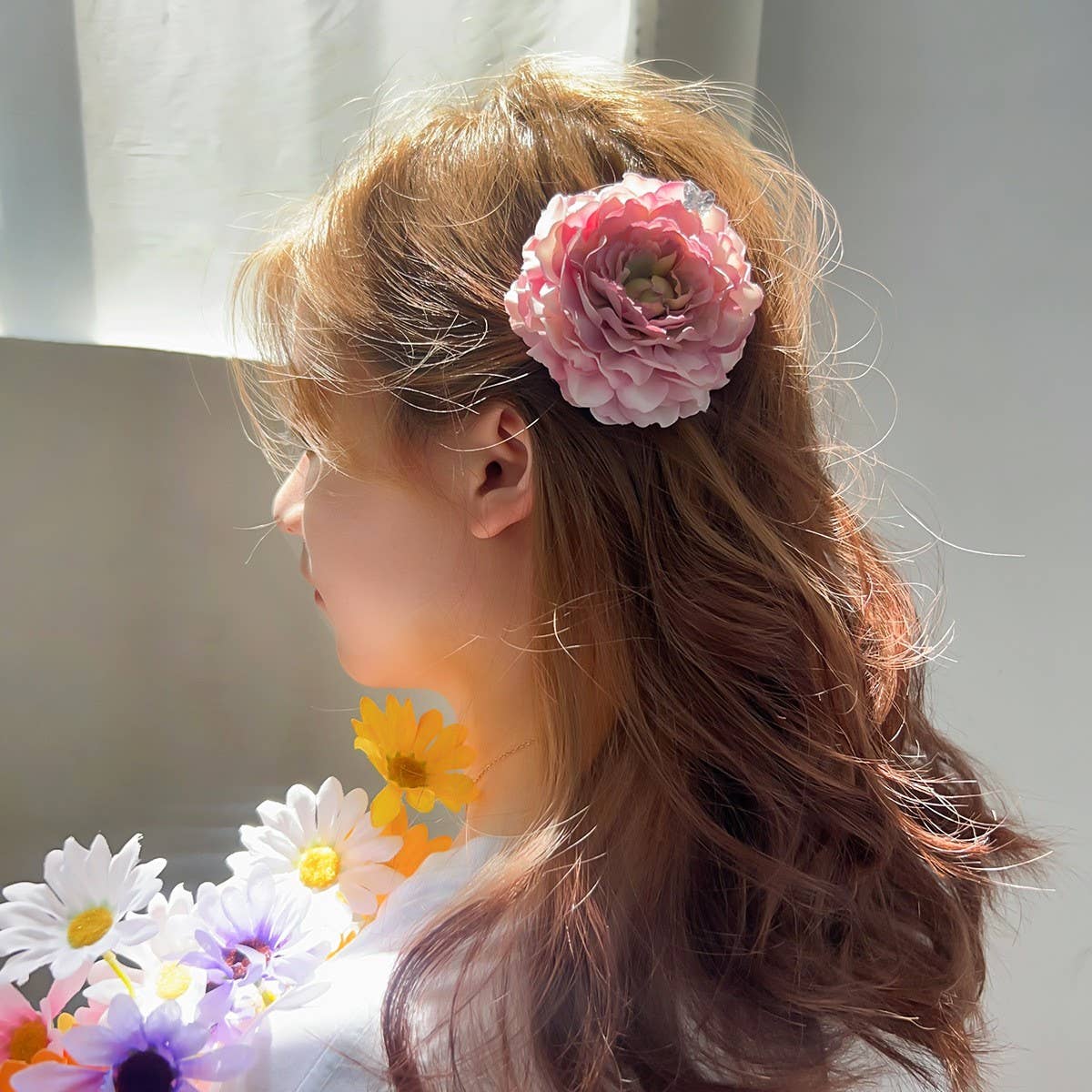 ARTIFICIAL FLOWER ROSE BEAUTIFUL HAIRPIN_CWAHA1506