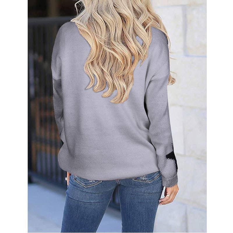 SLOUCHY STAR PULLOVER KNIT PULLOVER SWEATER