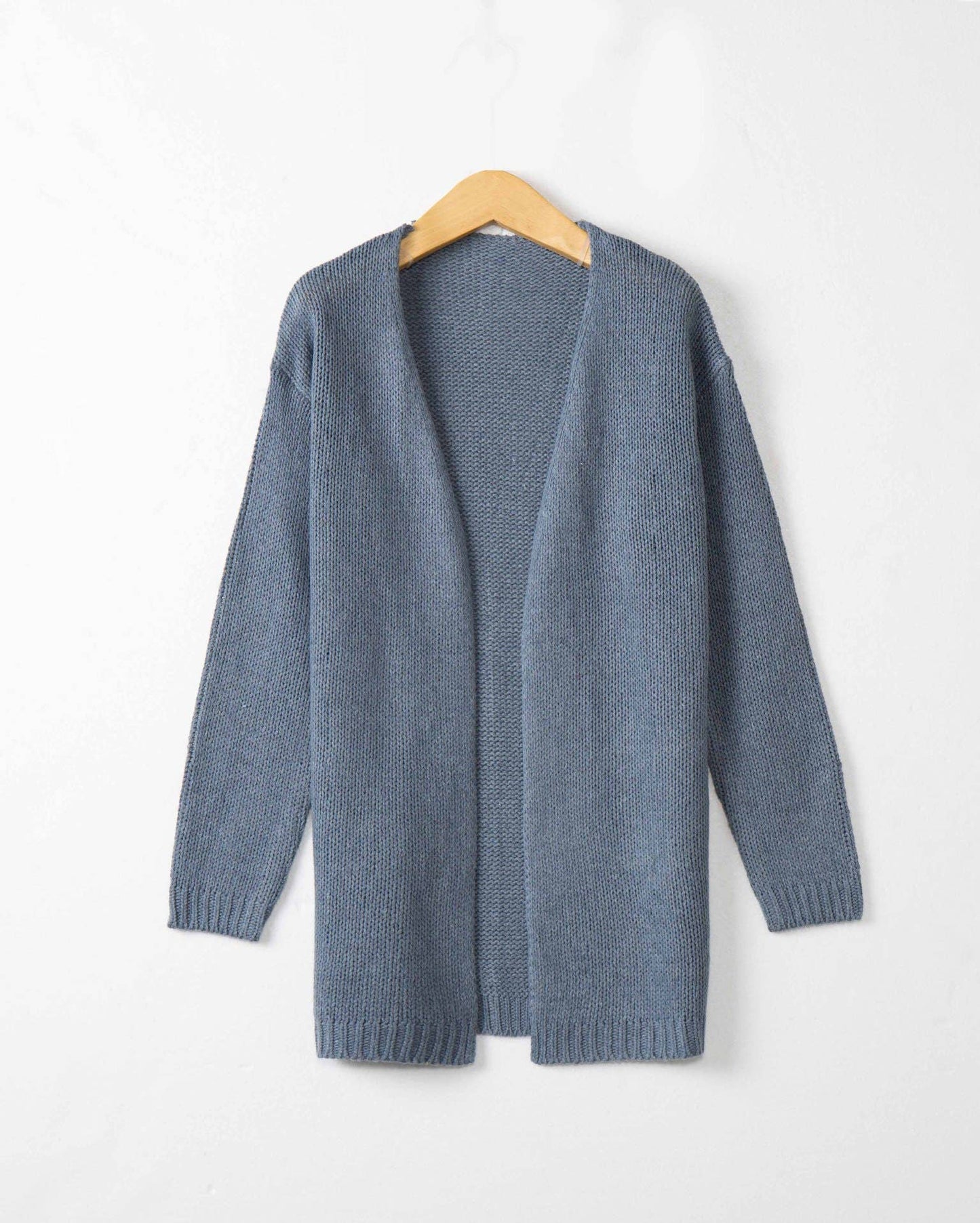 LONG SLEEVE SOLID COLOR LOOSE MID-LENGTH CARDIGAN