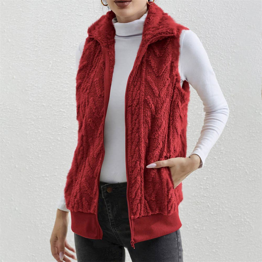 EXTRA JACQUARD FLEECE DOUBLE-SIDED WAISTCOAT
