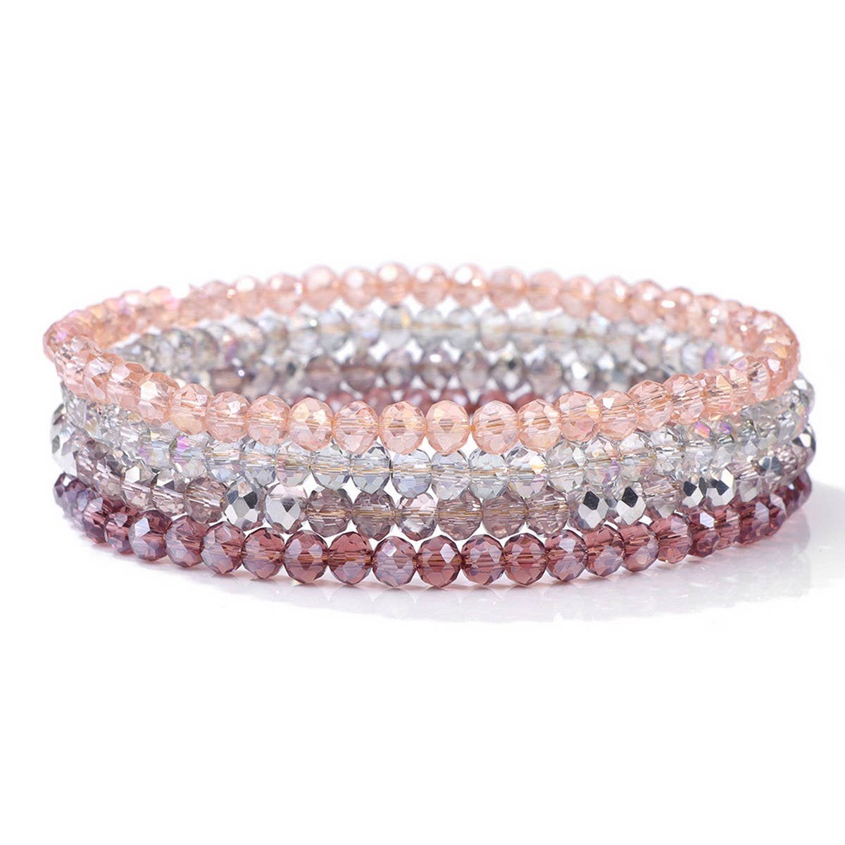 CWAJE4230_ARTIFICIAL CRYSTAL ELASTIC BRACELET SET OF FOUR