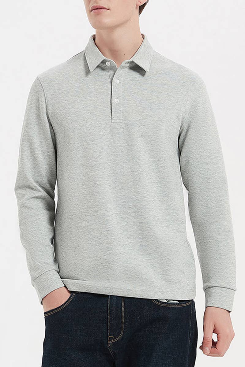 Cwttl1998_Spring And Autumn Casual Long-Sleeved Polo Shirt
