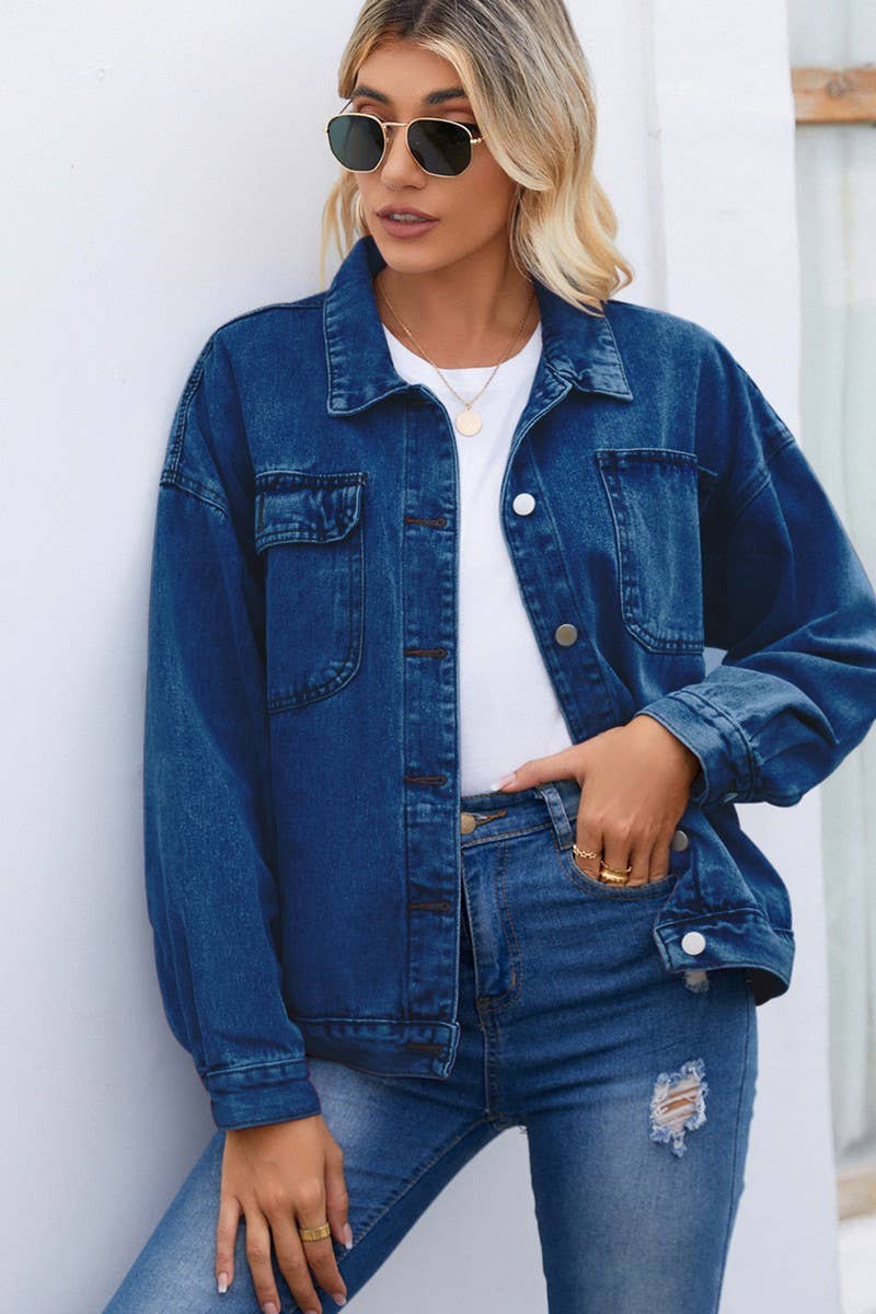 VINTAGE WASH DENIM LONG SLEEVED JACKET_CWJJ0094