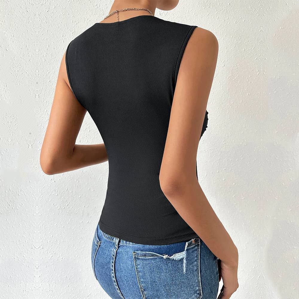 Sexy slim temperament sleeveless elastic vest