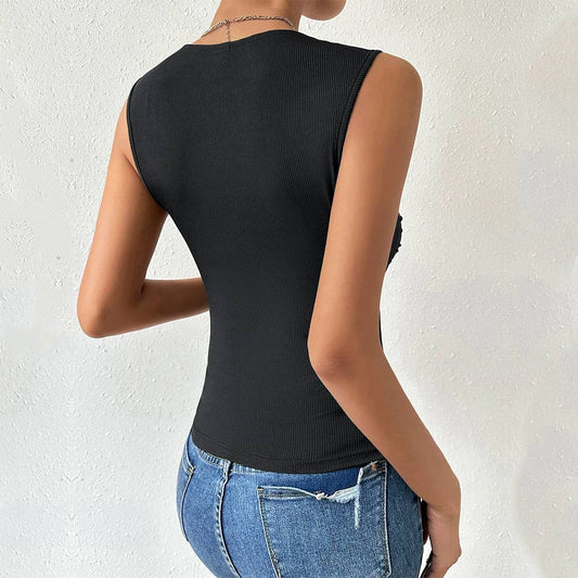 Sexy slim temperament sleeveless elastic vest