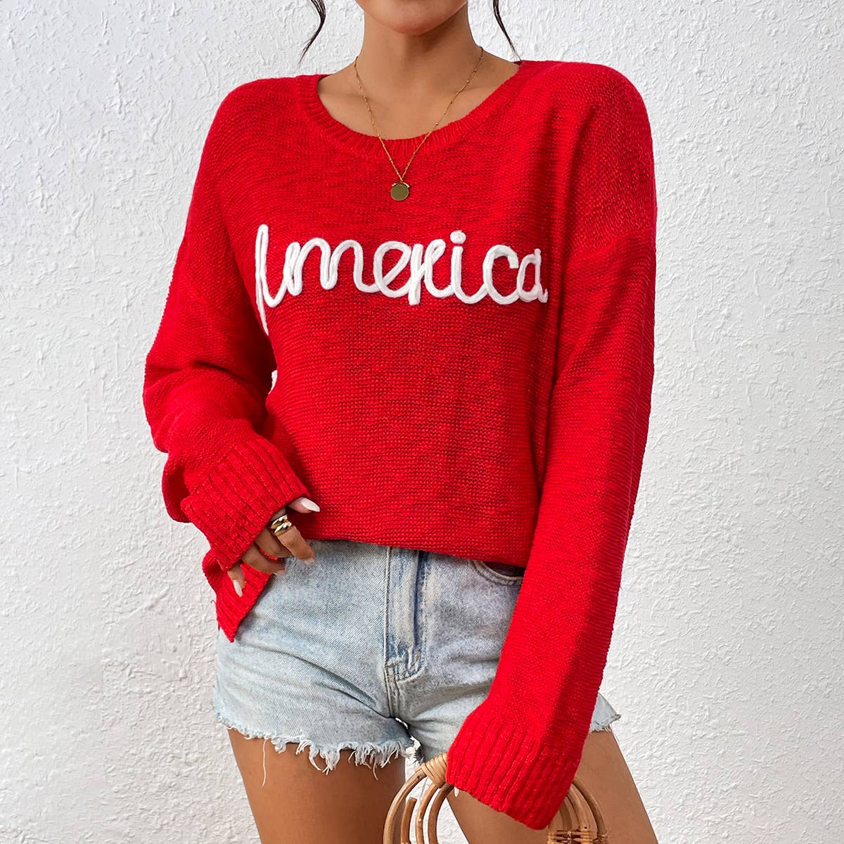 INDEPENDENCE DAY ALPHABET SWEATER WITH EVERYTHING