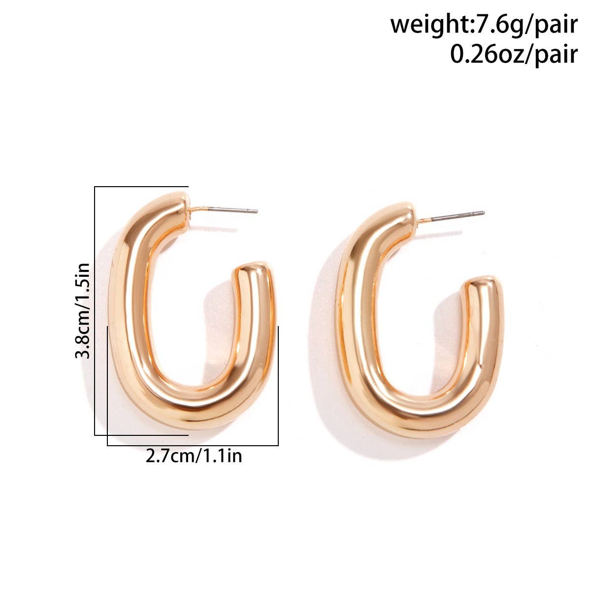 METAL WIND CIRCULAR RING THICK CHAIN EARRINGS
