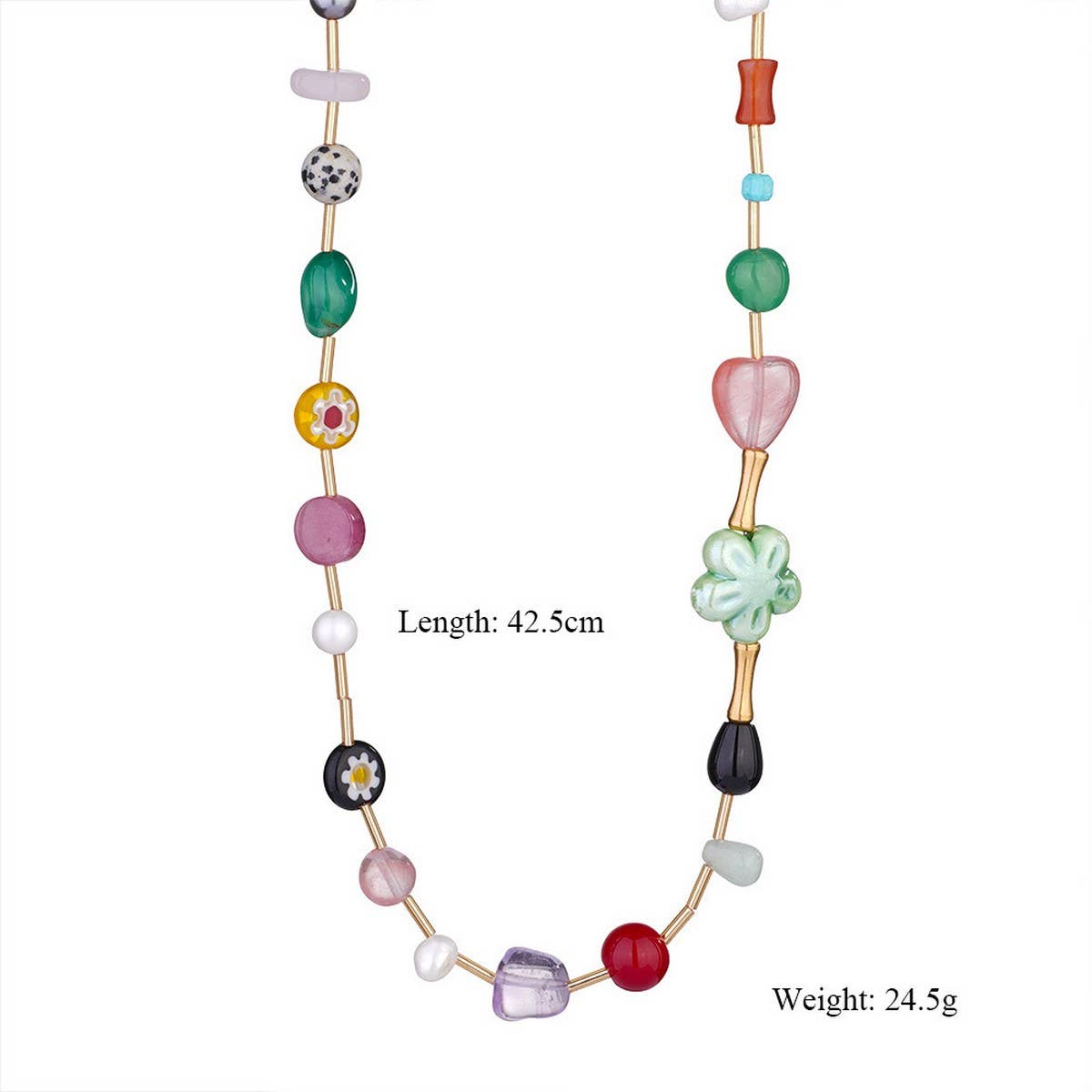 Colorful Gem Seahorse Starfish Pendant Necklace