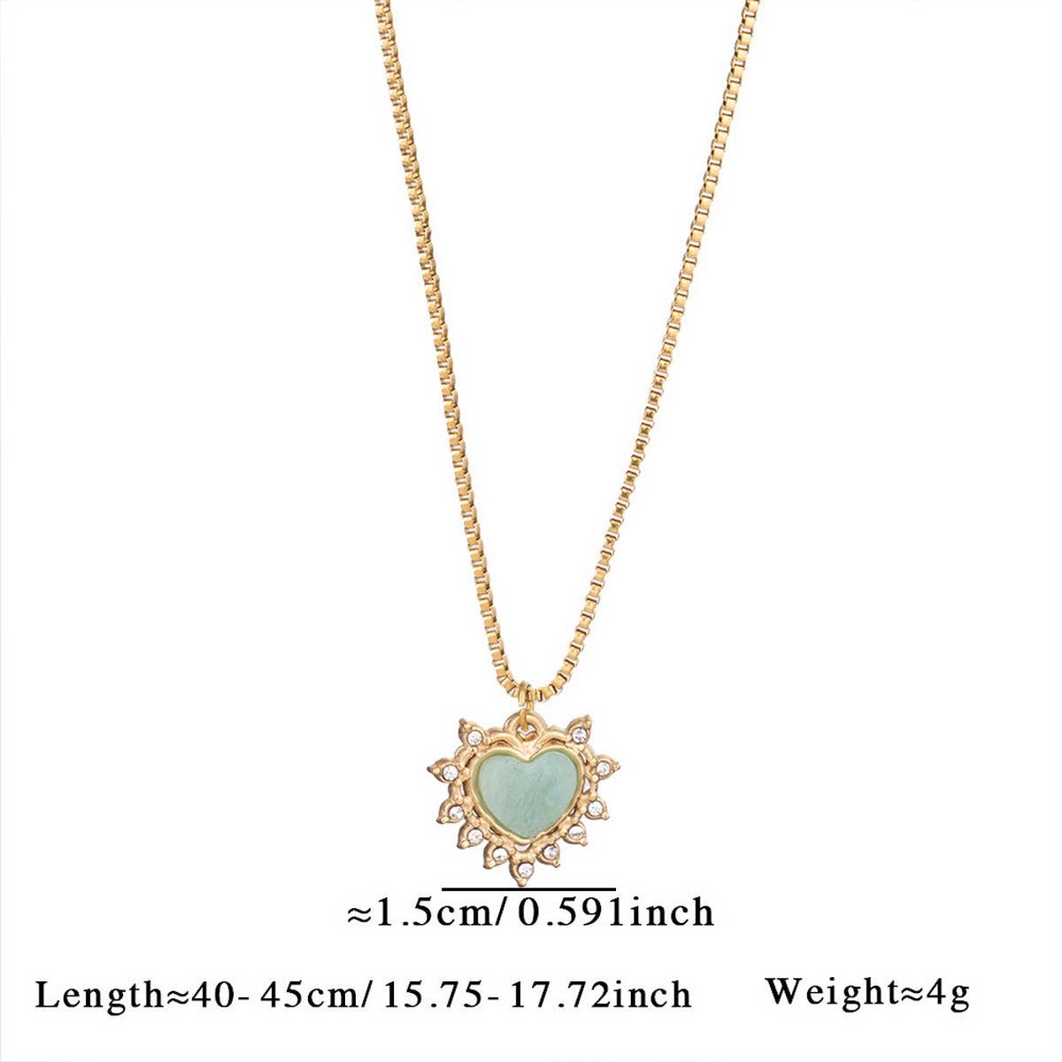 Minimalist Heart Necklace with Blue Tiger's Eye