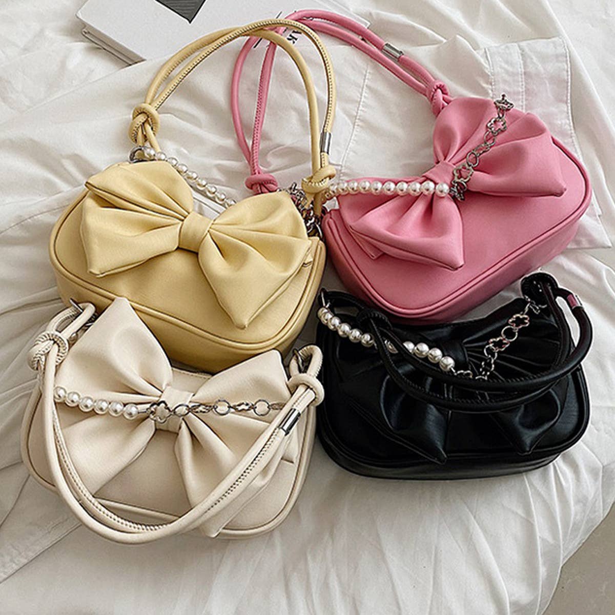2024 SUMMER WESTERN STYLE SHOULDER BOW PEARL BAG_CWAB1914